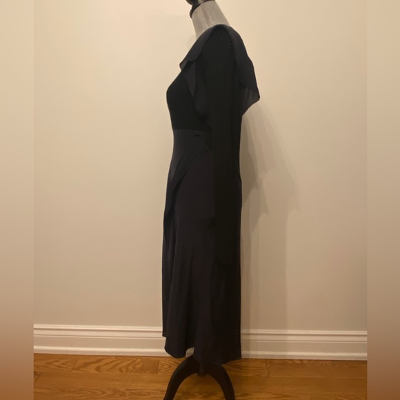 3.1 Phillip Lim Wool Knit Silk Midi Dress - Picture 3 of 7